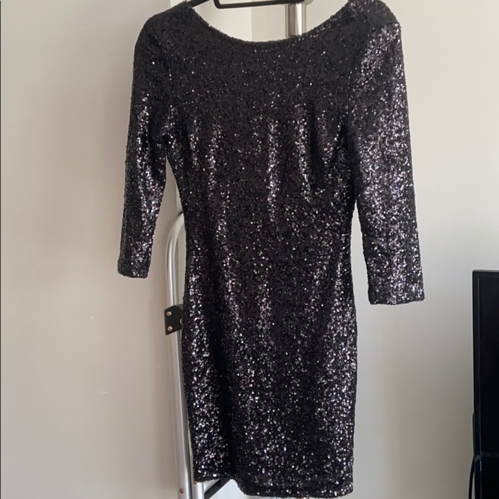 Black Sequin Tobi Dress Medium
